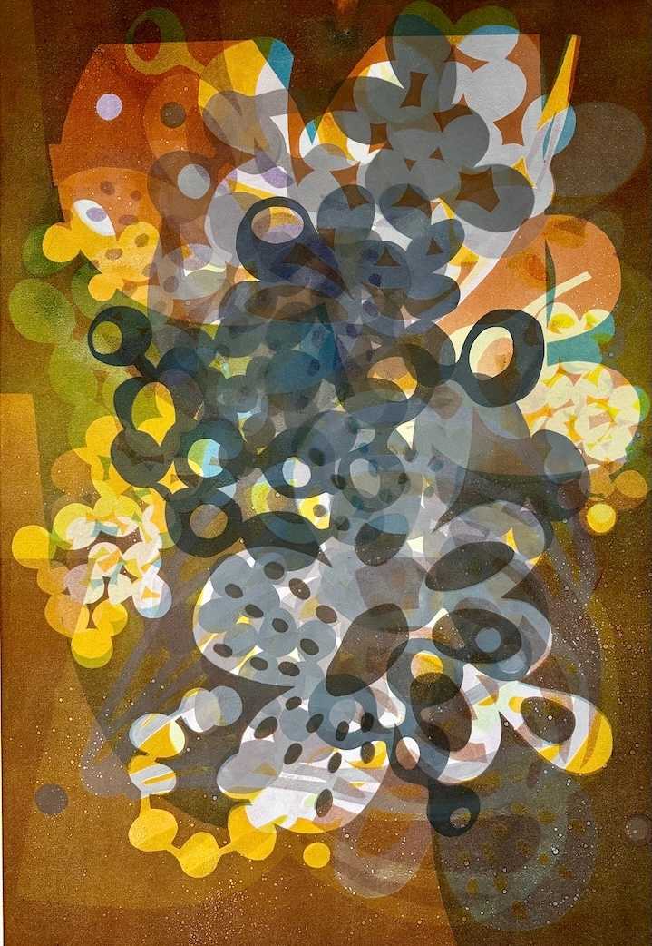 Clustered Reflections (Yellow and Grey) by Taiko Chandler, Image 1.