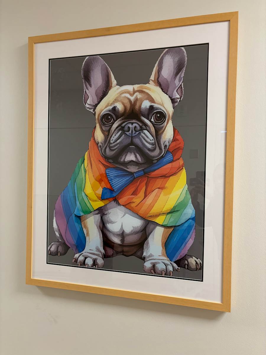 Rainbow Flag Frenchie by Unknown 
