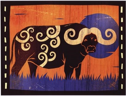 Woodblock Buffalo by Benjamin Bay 