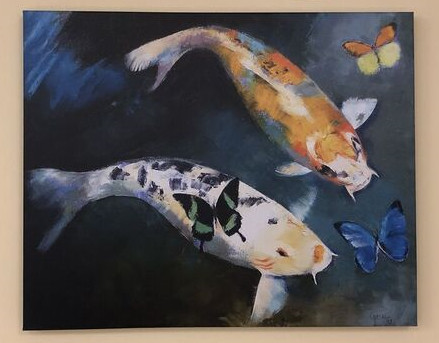 Koi Fish and Butterflies by Michael Creese 