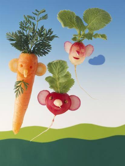 Amusing Carrot & Radish Figures by Ulrich Kerth, Image 1.