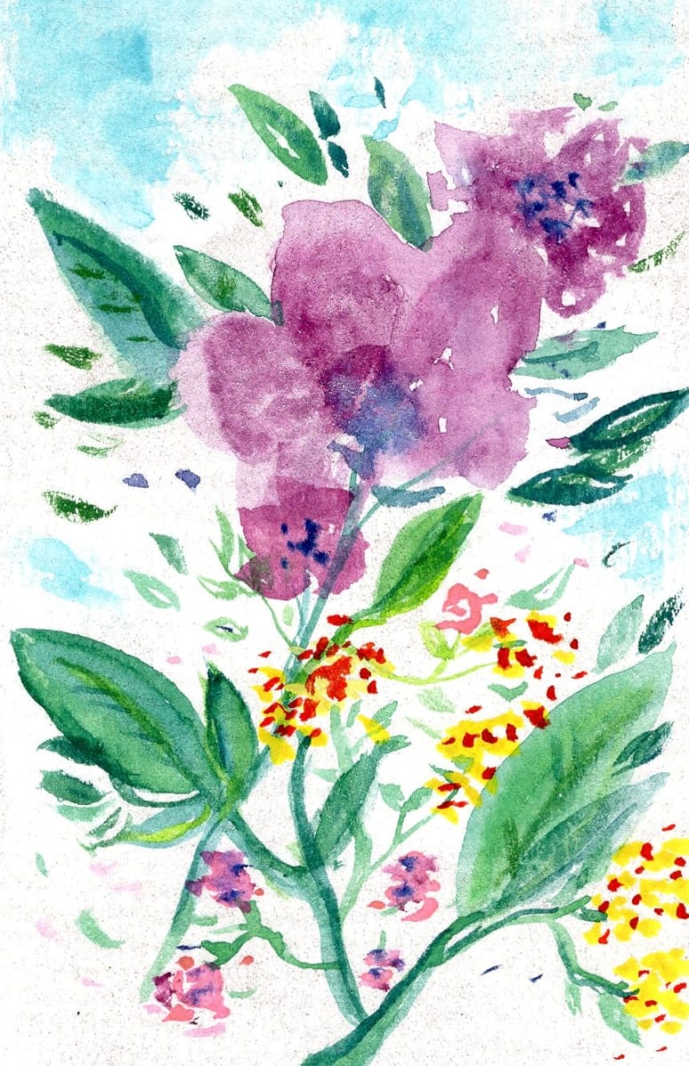 Summer Flowers-Framed by Jenny E. Dennis 