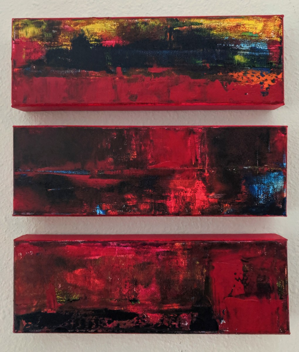 Untitled Triptych (#0177 A, B & C) by Kim Hill-Goddette 