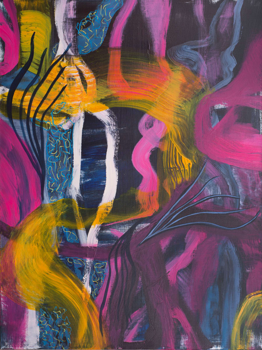 Goddesses of the Cycle: Medea / Boginie cyklu: Medea by Dorota Lapa-Maik  Image: Dorota Łapa-Maik, Goddesses od the Cycle: Medea, acrylic and marker on canvas, 80x60cm, 2024 