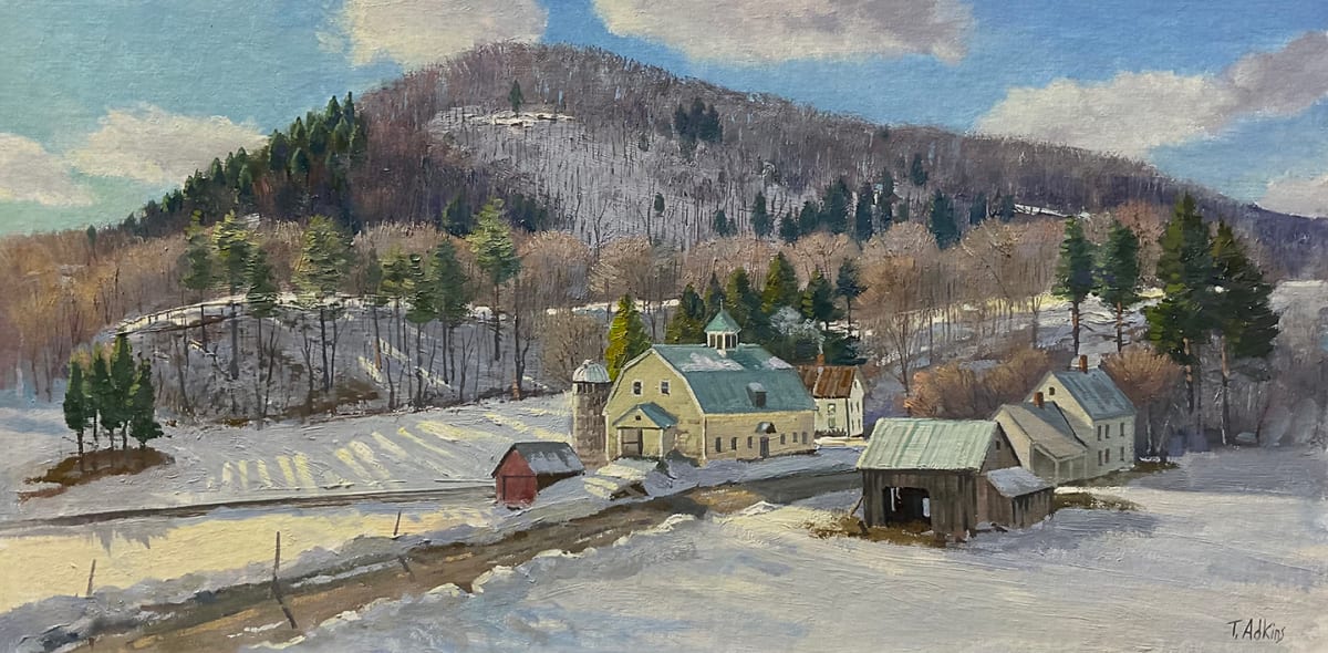 Ridge Light, Vermont by Thomas Adkins  Image: Ridge Light, Vermont 10x20 oil on linen