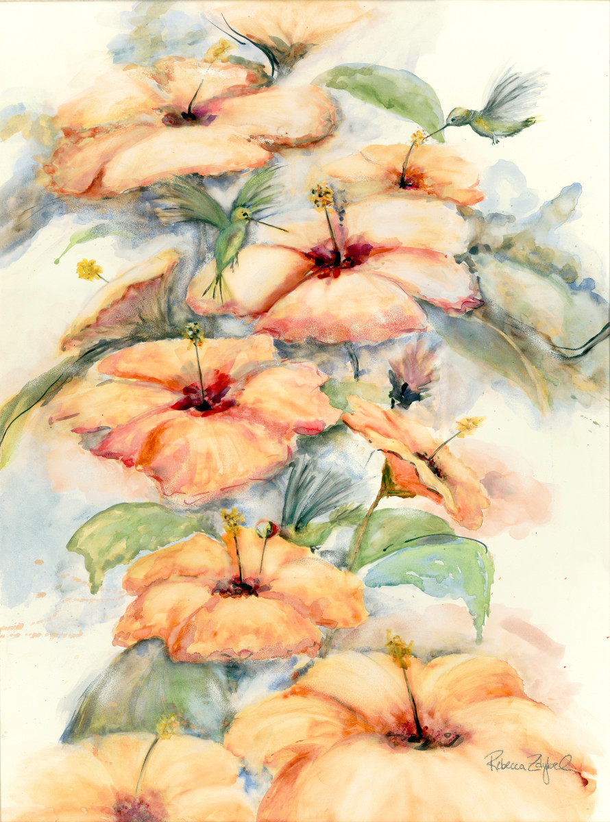 Humming in the Hibiscus by Rebecca Zdybel 