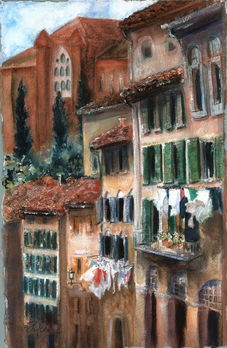 Siena Side Street- Framed by Rebecca Zdybel 