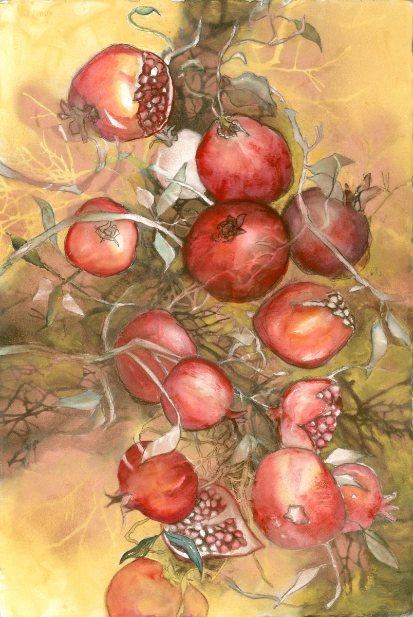Gilded Pomegranates by Rebecca Zdybel 