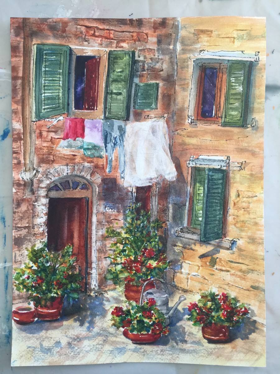 Castellina Corner with Laundry by Rebecca Zdybel 