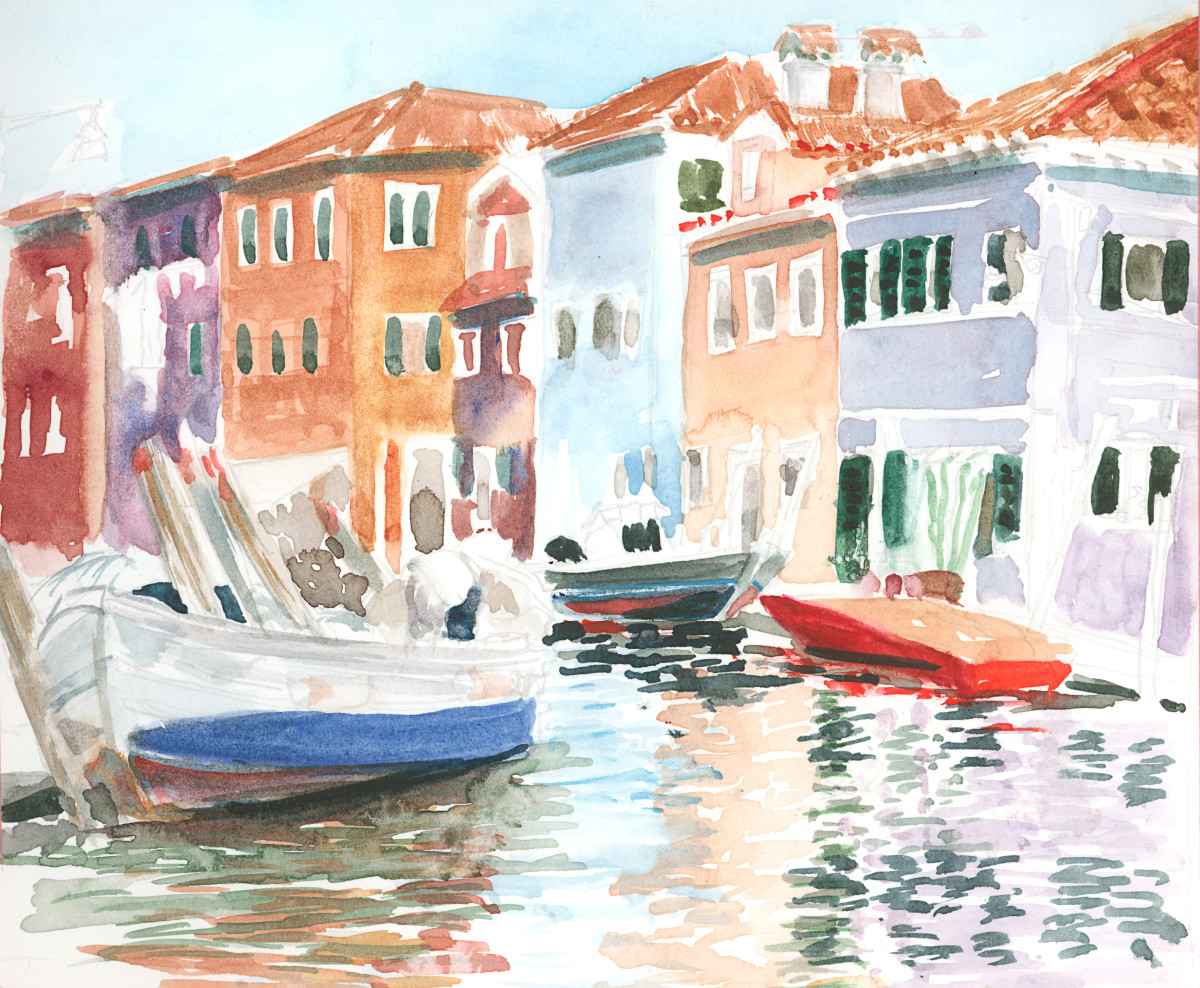 Burano Boats by Rebecca Zdybel 