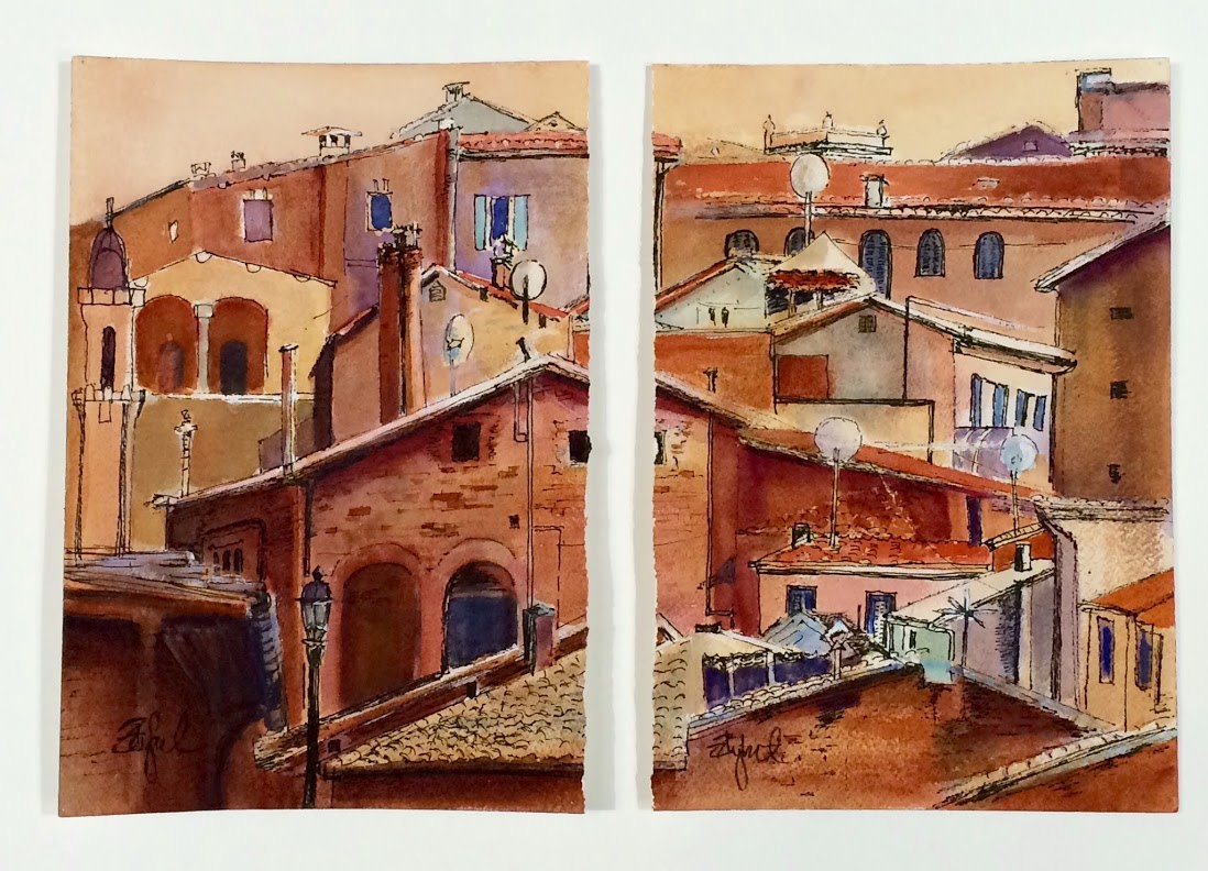 Rooftops of Sienna by Rebecca Zdybel 