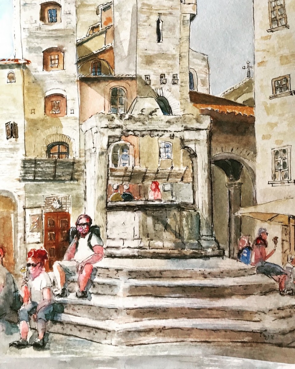 Gelato at the Well-San Gimignano by Rebecca Zdybel 