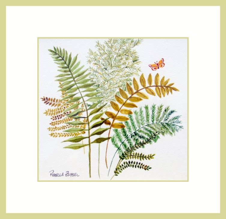 Ferns and Butterflies 1 by Rebecca Zdybel 