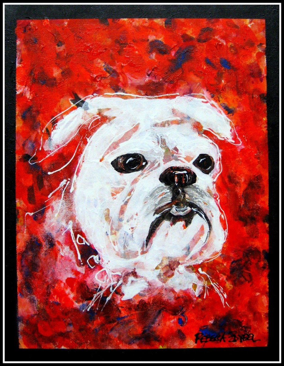 Arty Party Bulldog by Rebecca Zdybel 