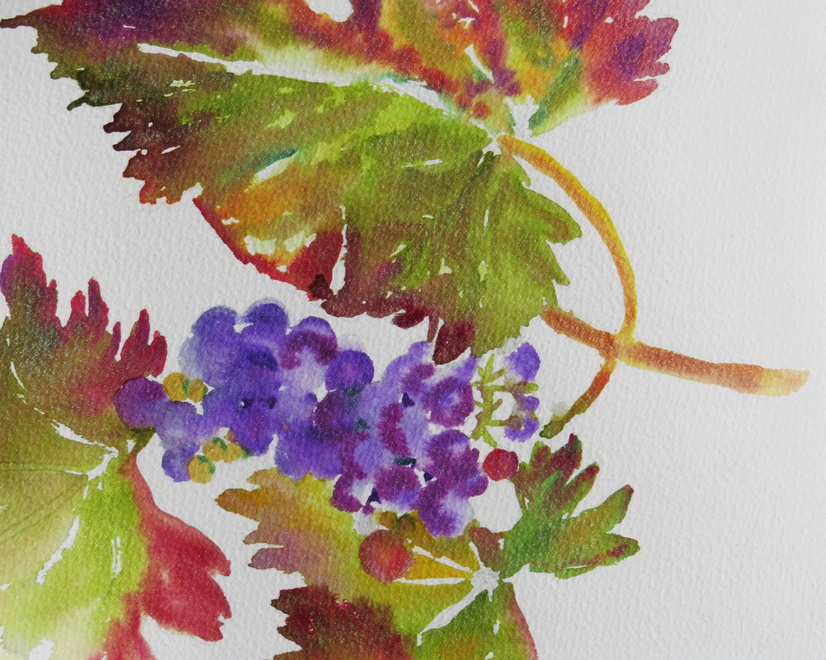 Glittering Grape Leaves by Rebecca Zdybel, Image 1.