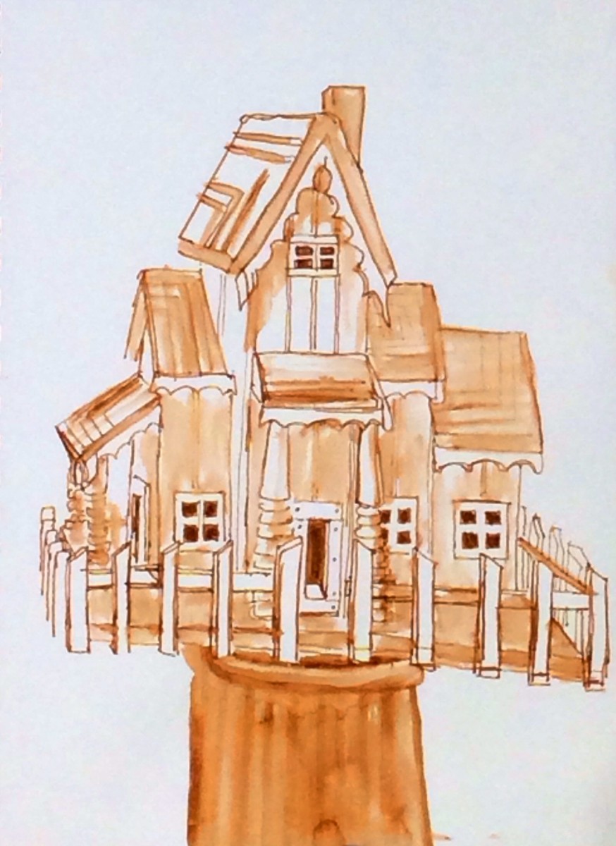 Sepia Birdhouse by Rebecca Zdybel 
