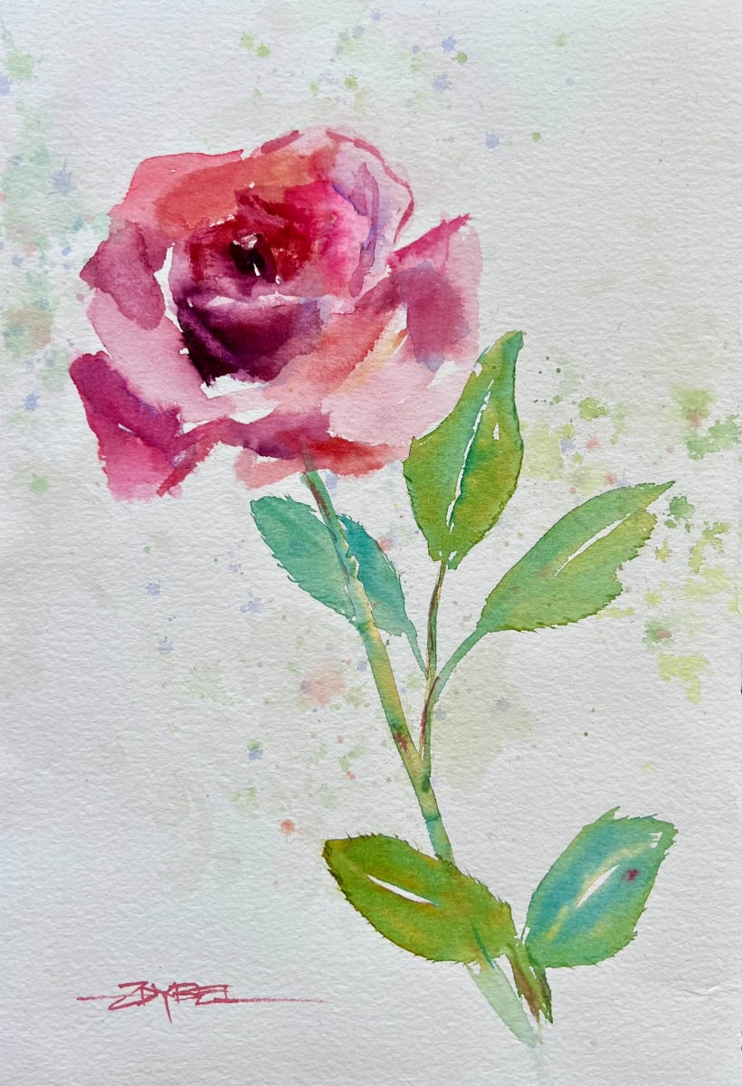 Rose Study with Spatter 