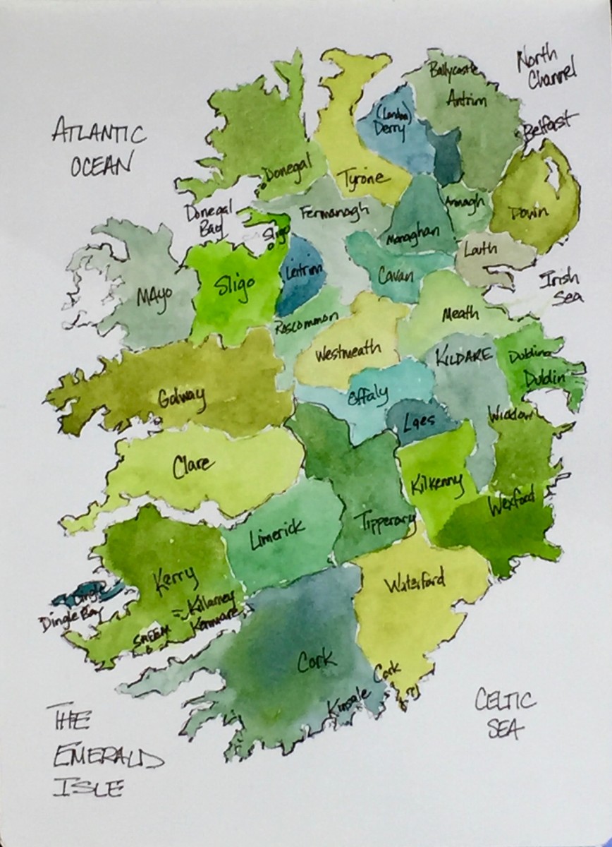 Ireland Map by Rebecca Zdybel 
