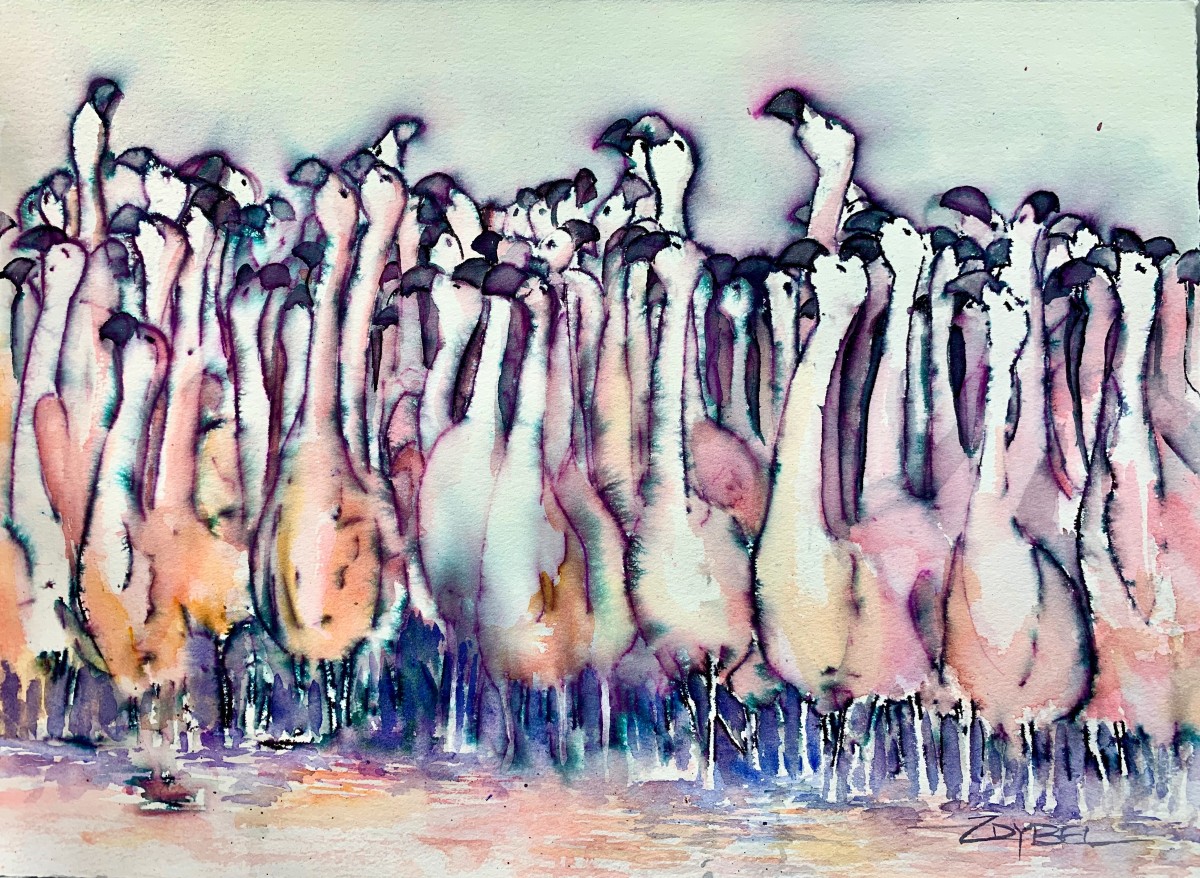 Flocking Flamingos by Rebecca Zdybel 