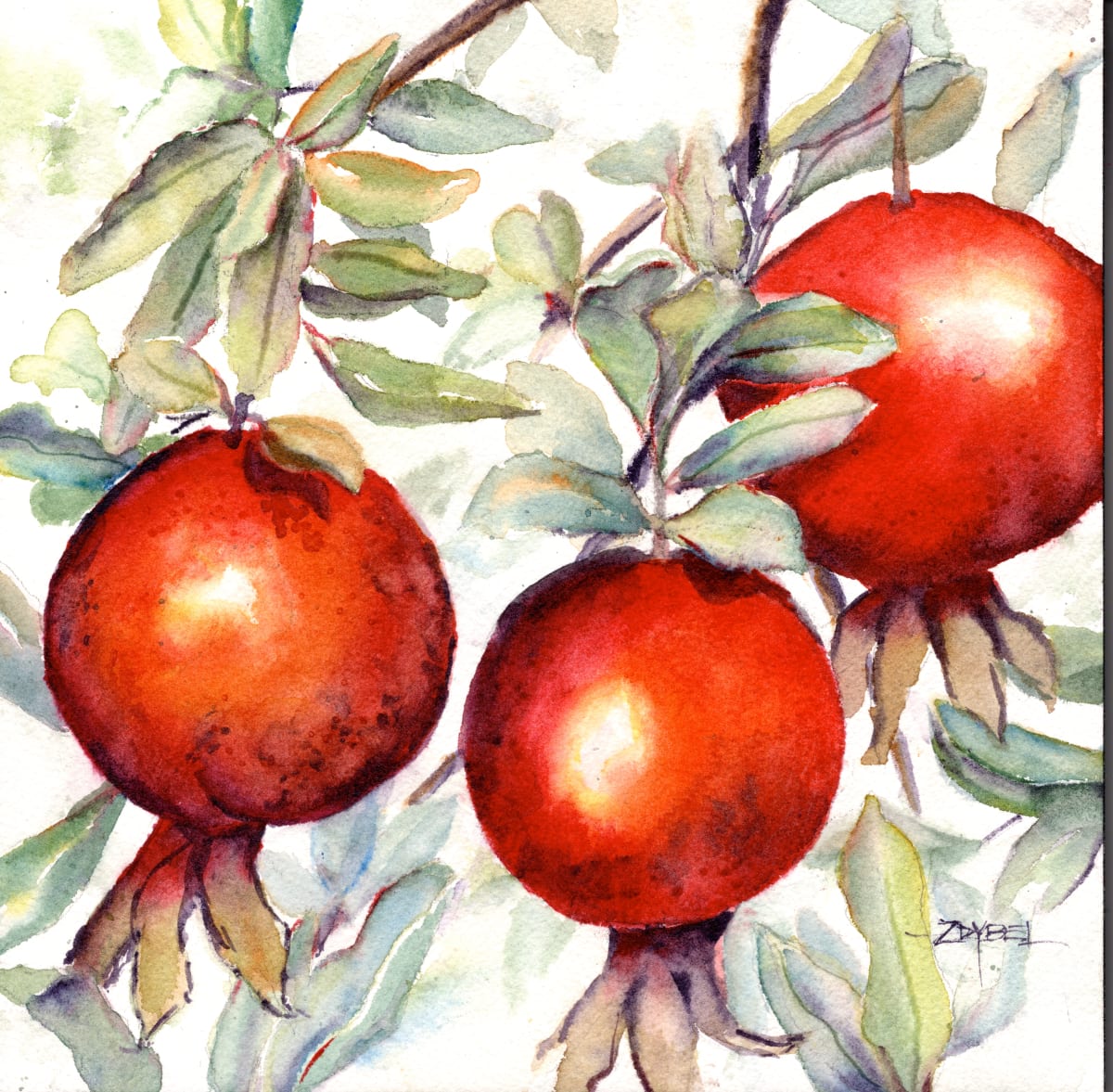 Baby Pomegranate Trio by Rebecca Zdybel 