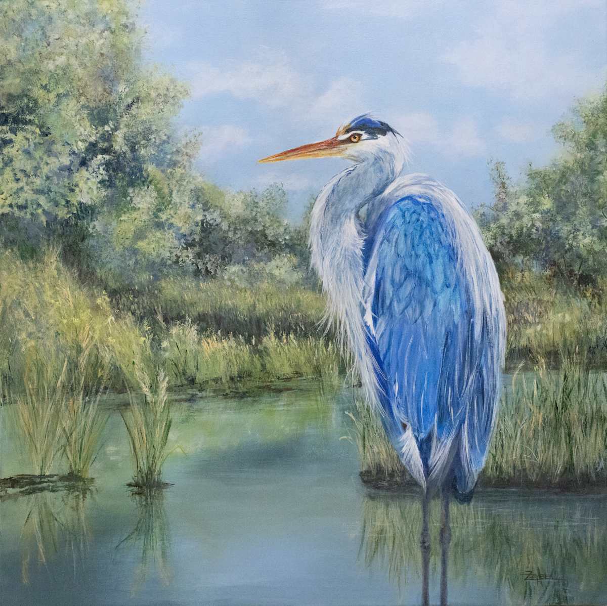 Big Blue - 40x40 by Rebecca Zdybel, Image 1.