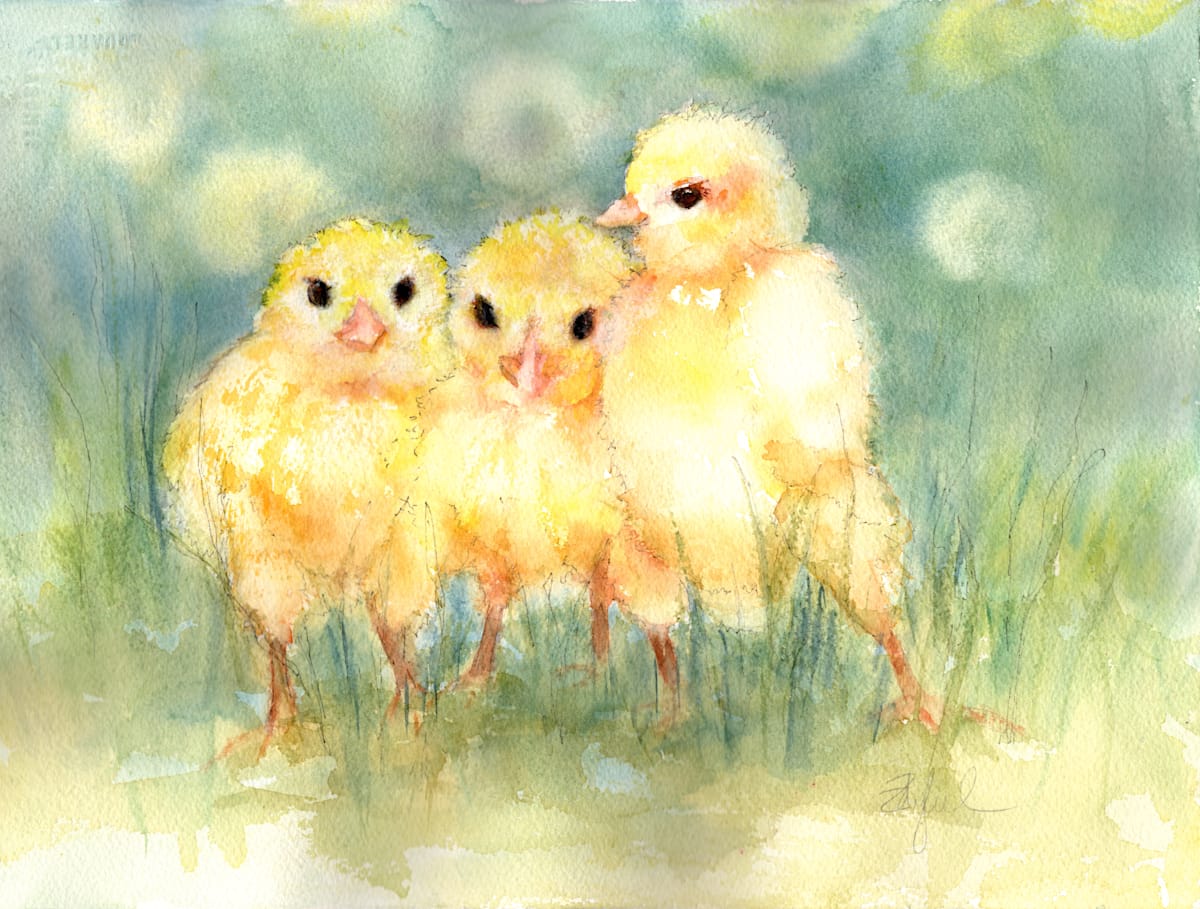 Dandy Chicks with Dandylions by Rebecca Zdybel 
