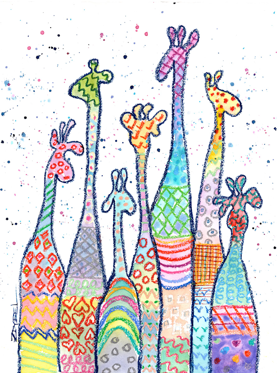 Giraffe Party 3 by Rebecca Zdybel 