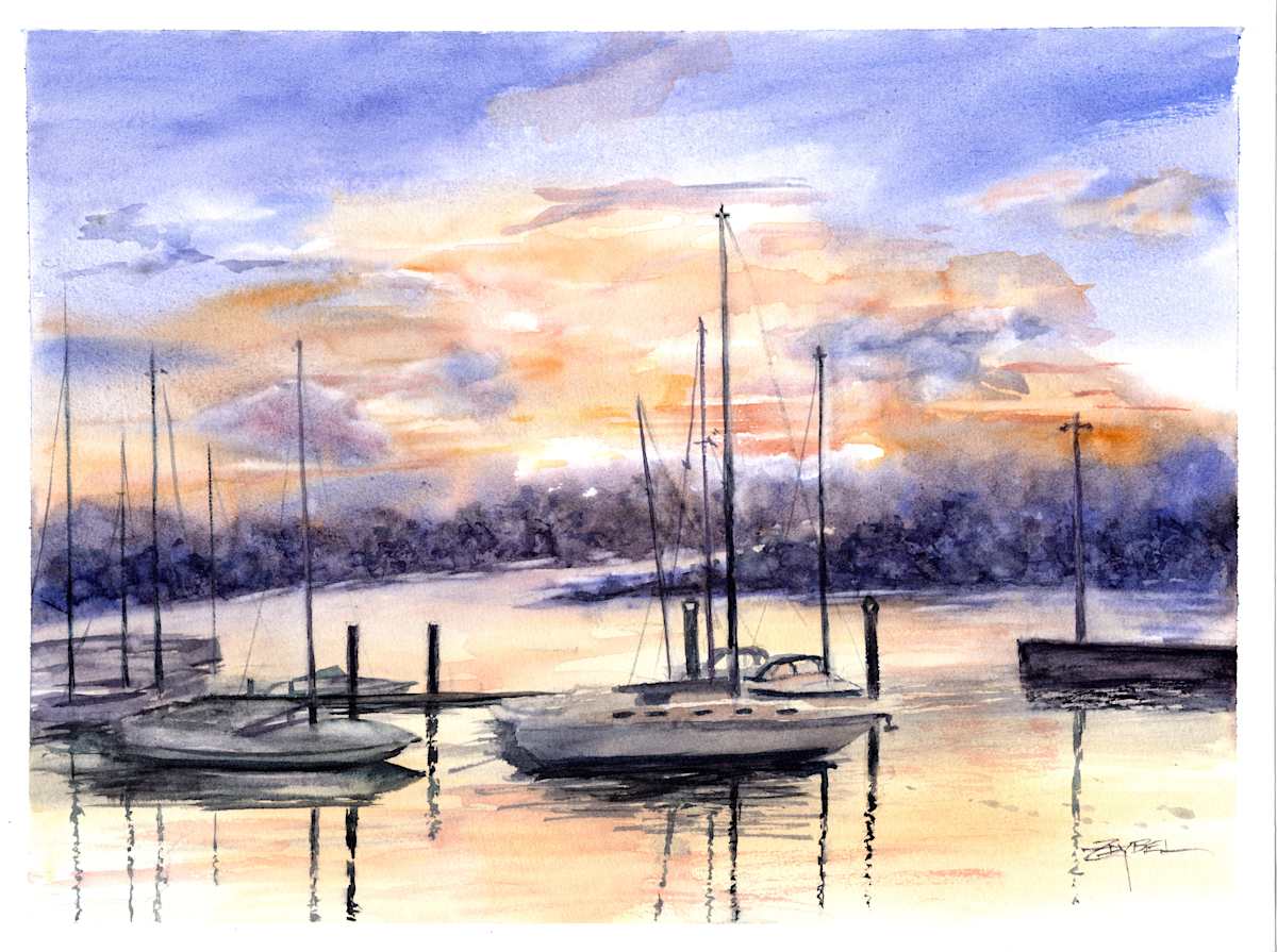 Golden Hour at the Marina by Rebecca Zdybel 