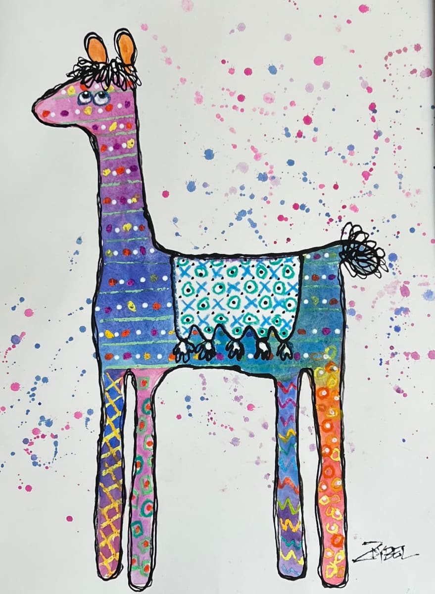 Llama with spatter by Rebecca Zdybel 