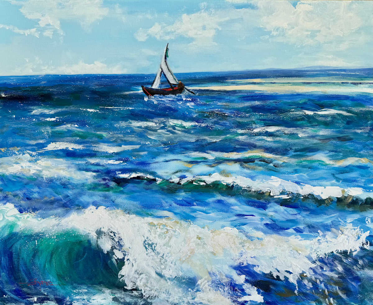 Solo Sail after van Gogh by Rebecca Zdybel 