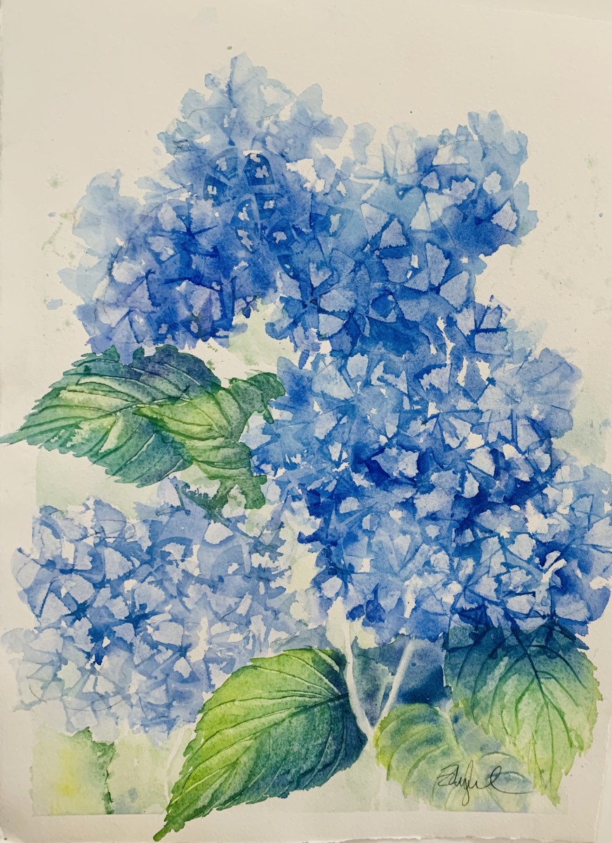 Blue Hydrangeas by Rebecca Zdybel, Image 1.