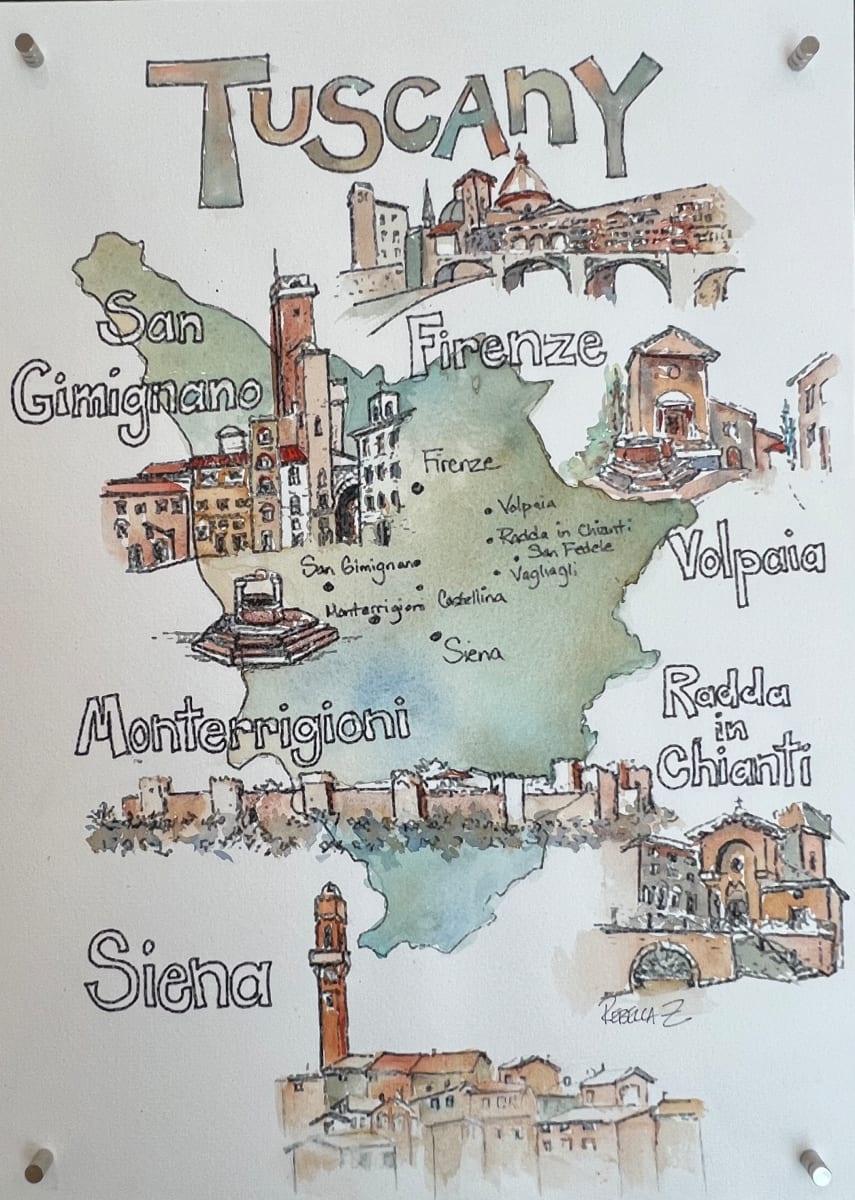 Tuscany Map 1 by Rebecca Zdybel 