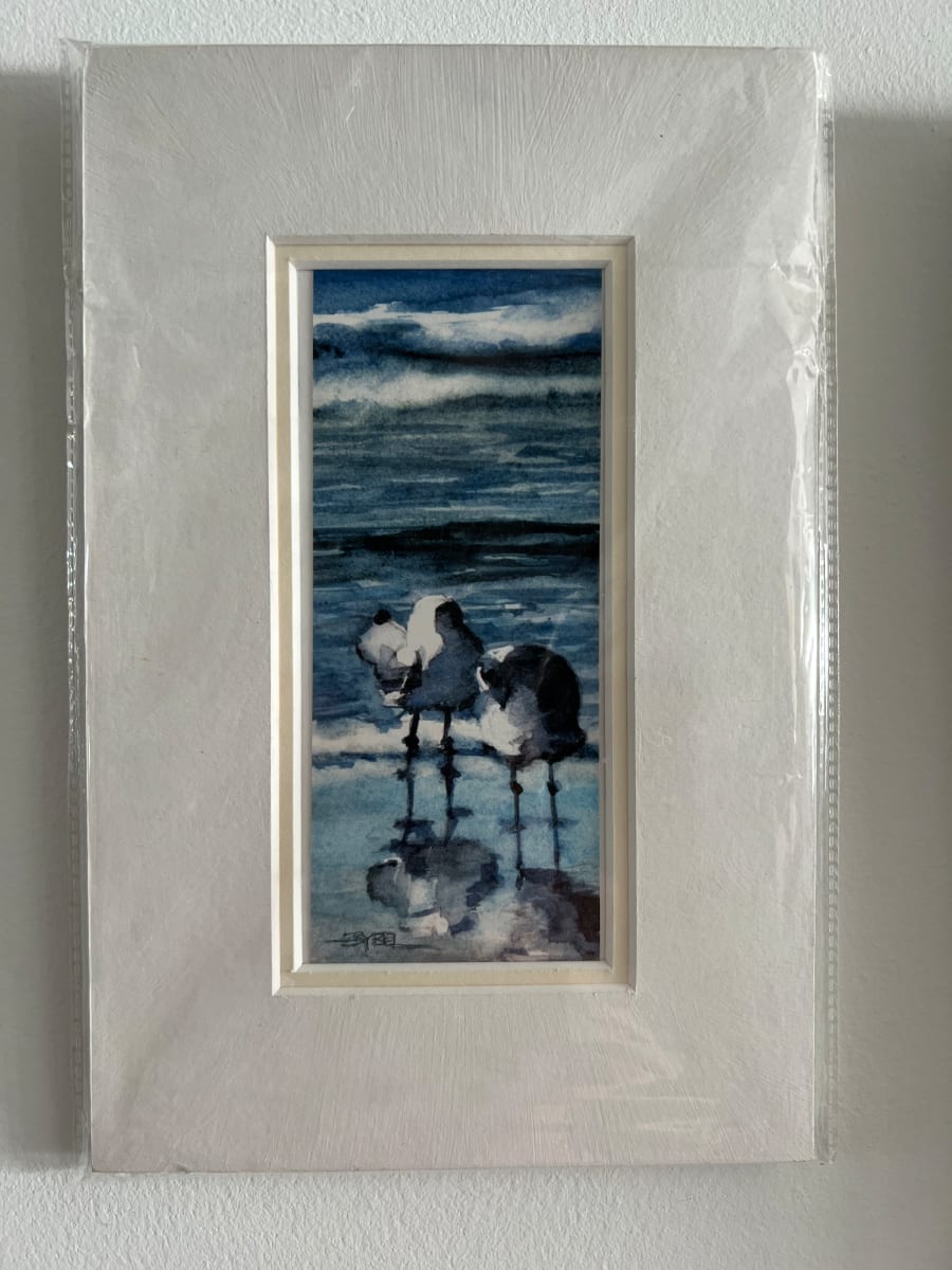 Seagull Duo Matted- Together at the Beach Matted by Rebecca Zdybel, Image 1.