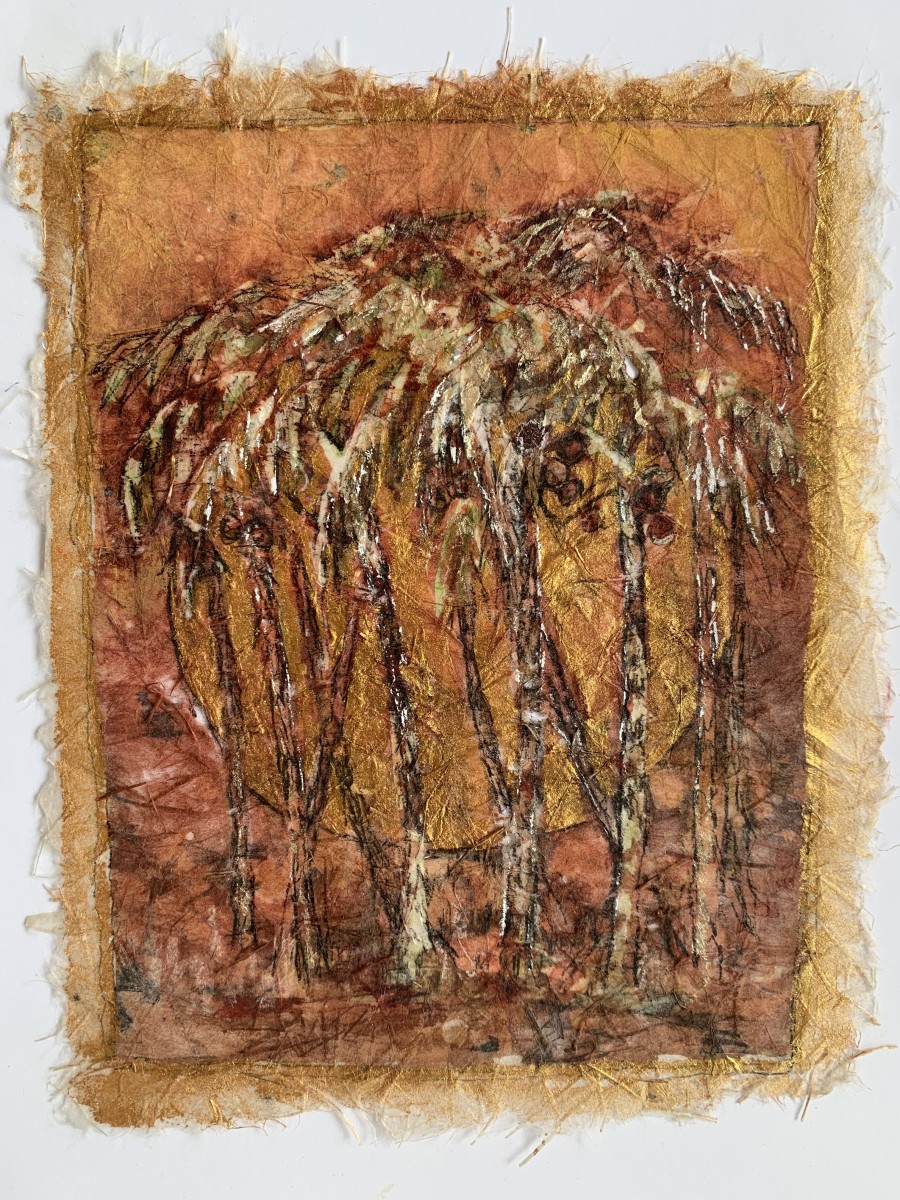 Burnished Palms- Metallic Batik by Rebecca Zdybel 