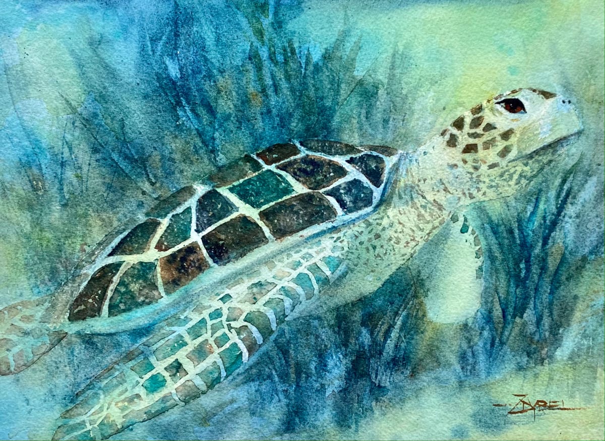 Loggerhead and Seagrass by Rebecca Zdybel 