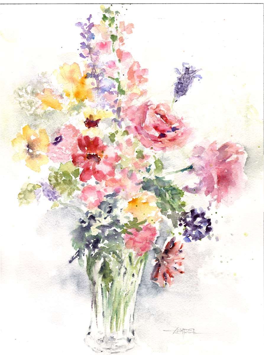 Loose Floral Bouquet Study by Rebecca Zdybel, Image 1.