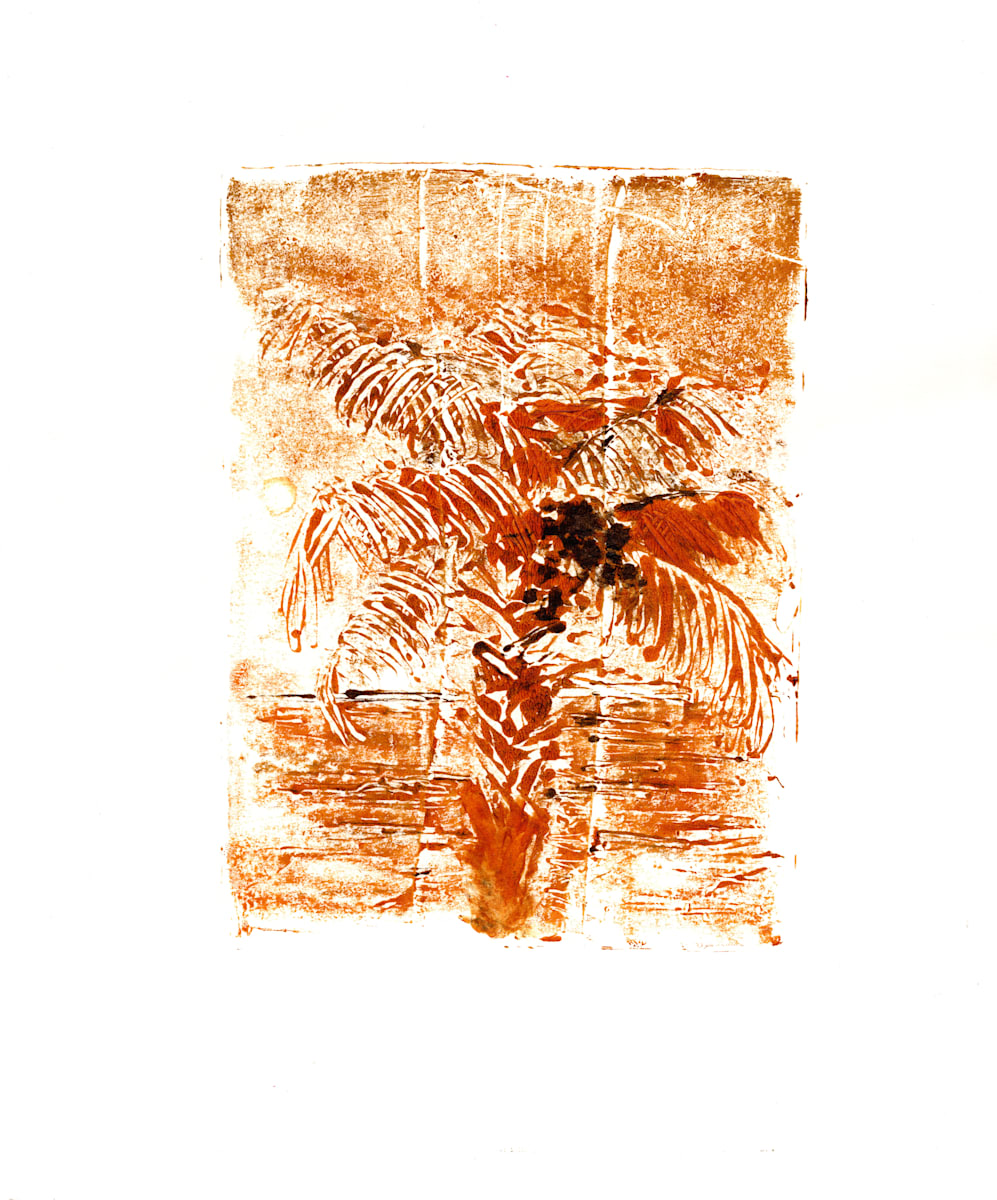 Palm Tree Monoprint by Rebecca Zdybel, Image 1.