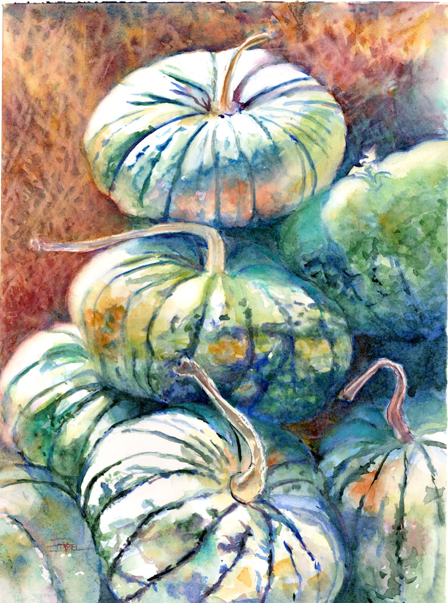 Pile of Pumpkins in Green by Rebecca Zdybel 