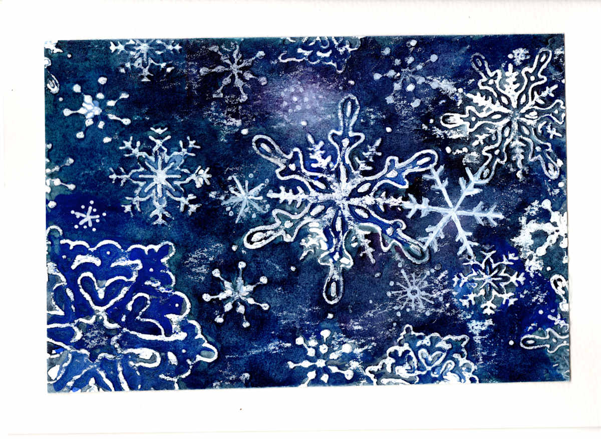 Snowflakes on Navy by Rebecca Zdybel, Image 1.