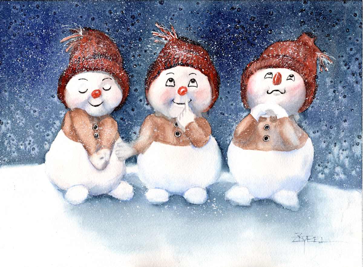 Snowy Day Snowmen by Rebecca Zdybel, Image 1.