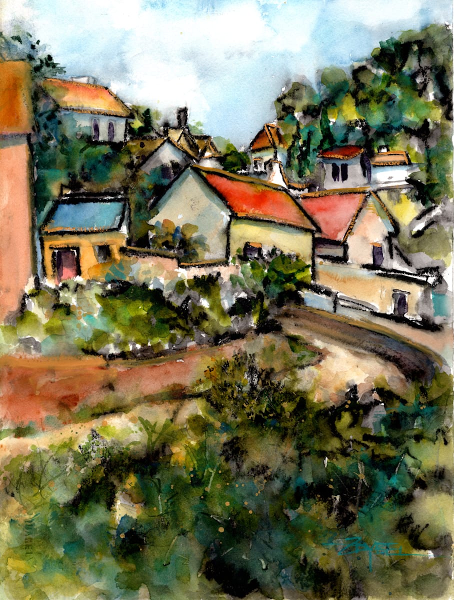 Turning Road at Mont Gerault (after Cezanne) by Rebecca Zdybel 