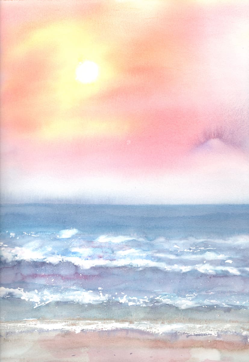 Pastel Ocean Sunset by Rebecca Zdybel 