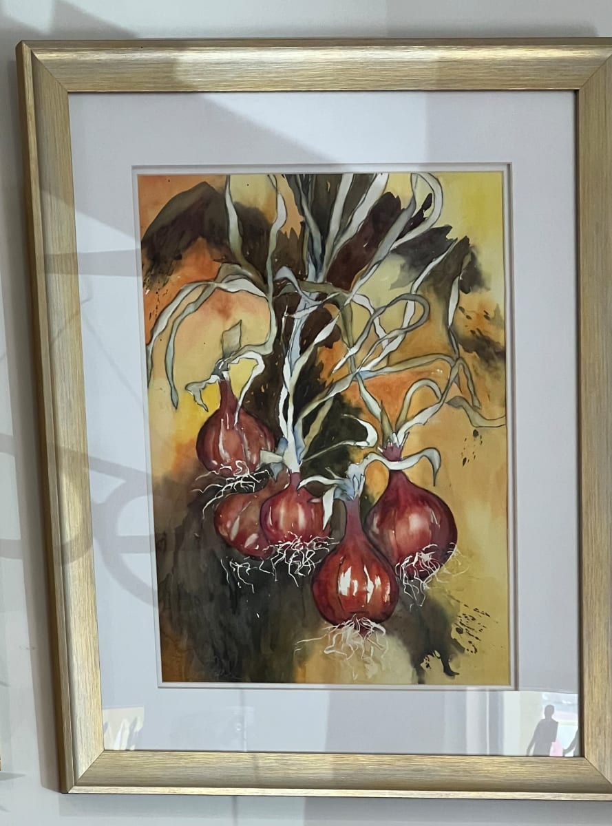 semi-abstract red onions by Rebecca Zdybel 