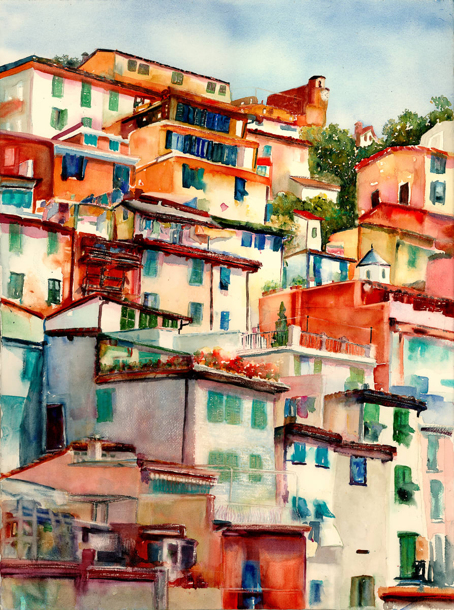 Manarola Memories signed/framed museum giclee' by Rebecca Zdybel, Image 1.