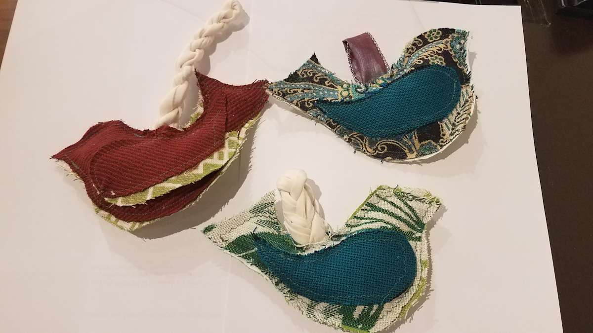 Fabric  2024 Holida Birds by Irene Bee Kain 