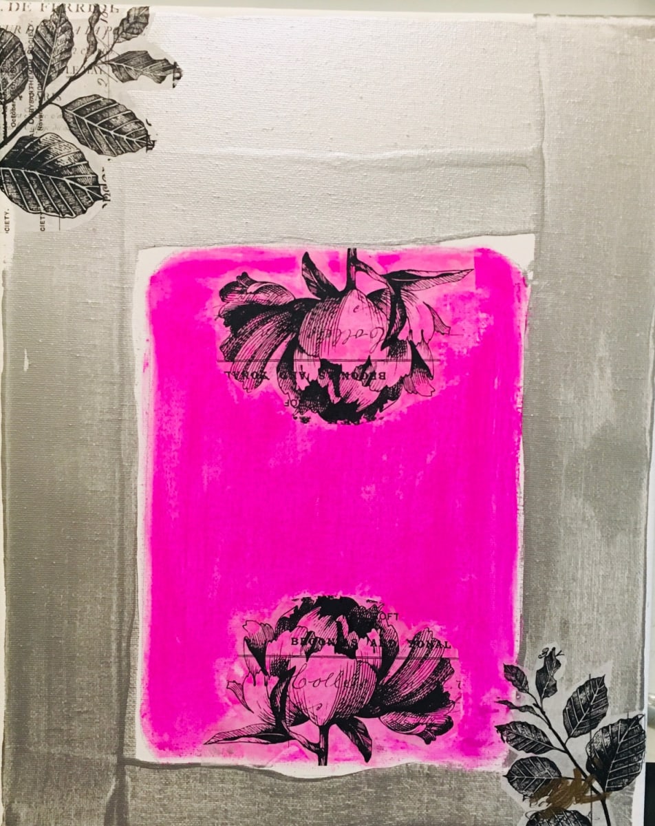 Pink Pastel Flowers by Irene Bee Kain, Image 1.