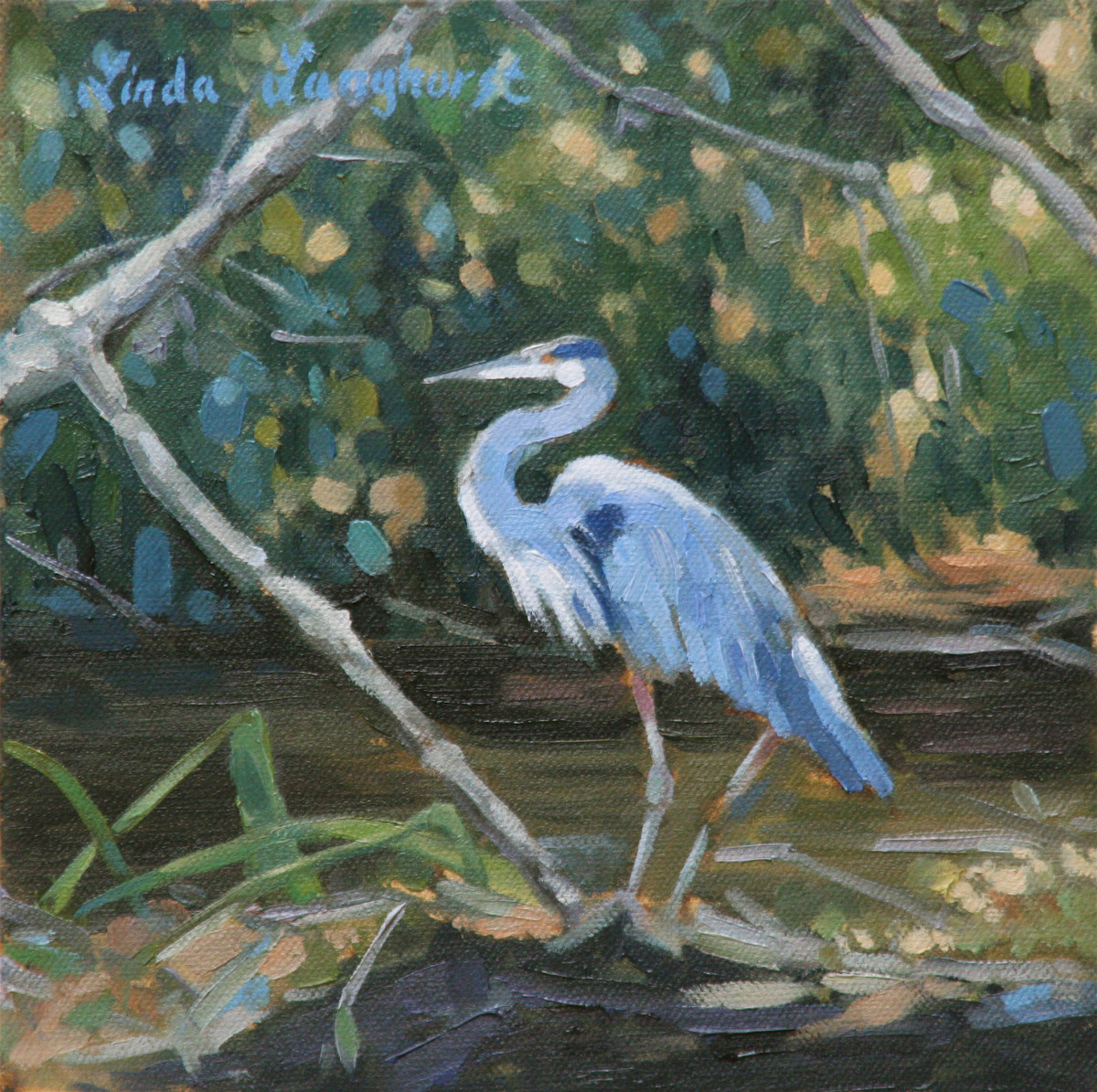 Blue Heron Pearl Rive by Linda Langhorst 