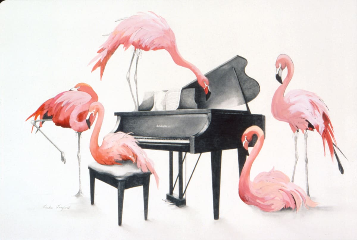 Flamingos on my Piano by Linda Langhorst 