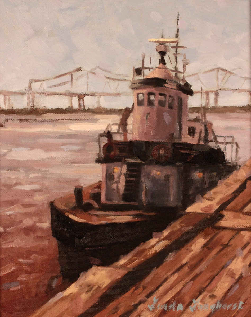 Tugboat, Mississippi River by Linda Langhorst 