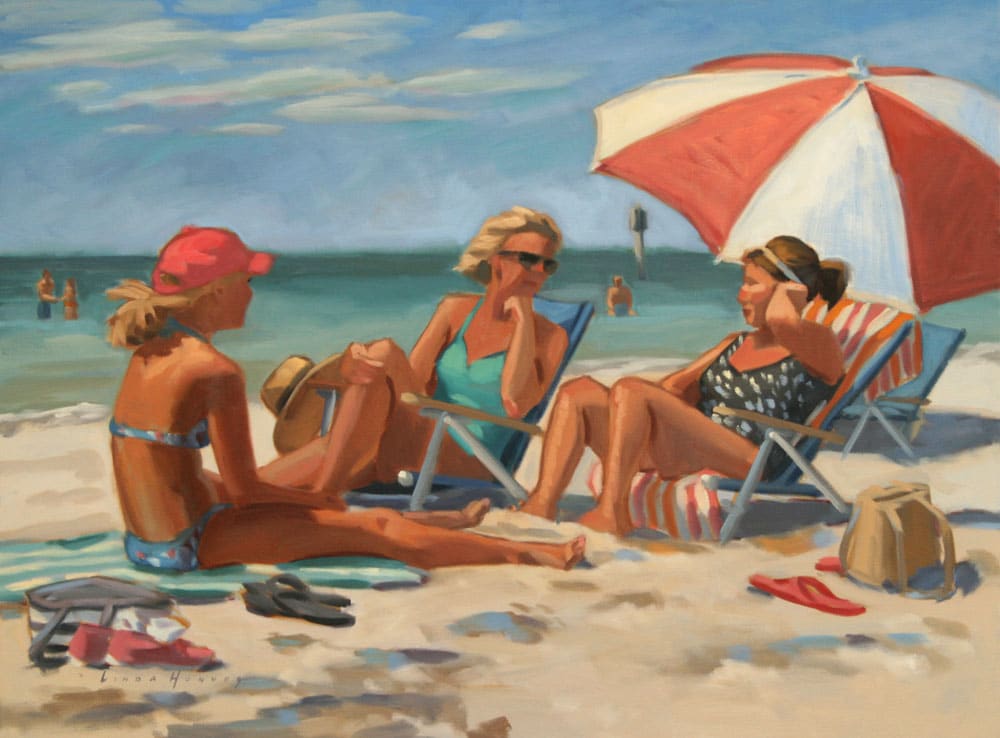 Sun, Sand, & Conversation by Linda Hugues 